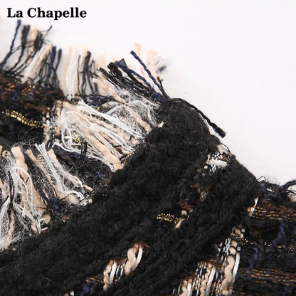 La Chapelle/La Chapelle French tassel edge small fragrance jacket feminine temperament loose round neck top