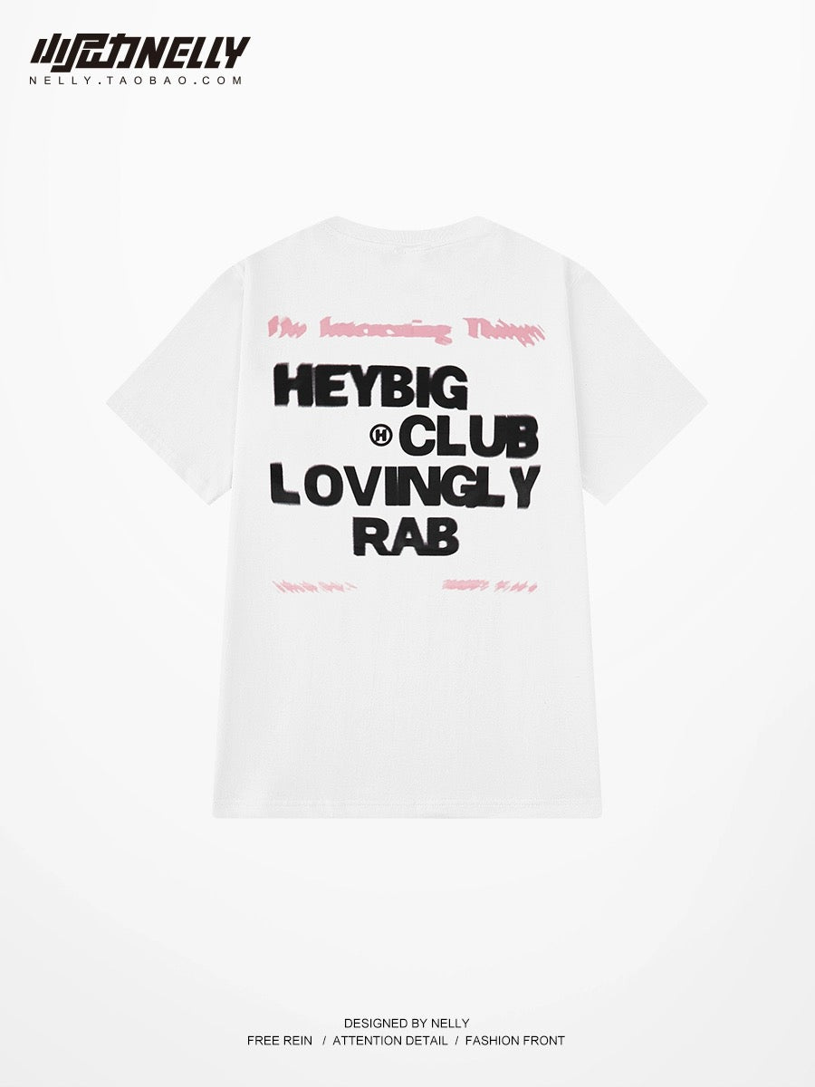 Summer cartoon creative print short-sleeved T-shirt for men and women oversize cotton bottoming shirt loose half-sleeved T-shirt