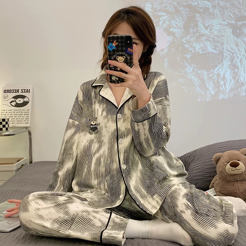 Pajamas for women Spring Autumn Winter Cotton Long Sleeve 2024 New Style Student Sweet and Cute Ladies Home Clothes Set