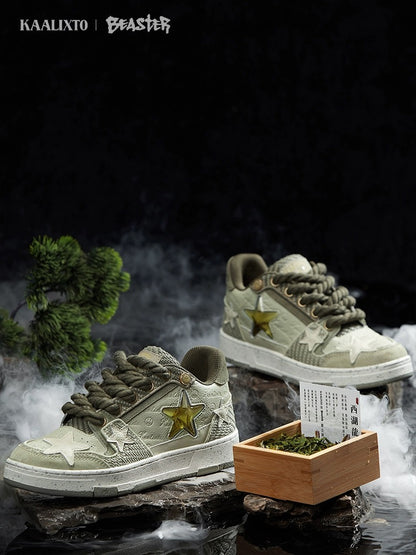 KAALIXTO&BEASTER joint Longjing star shoes national trend spring and summer casual thick-soled 2024 new sneakers