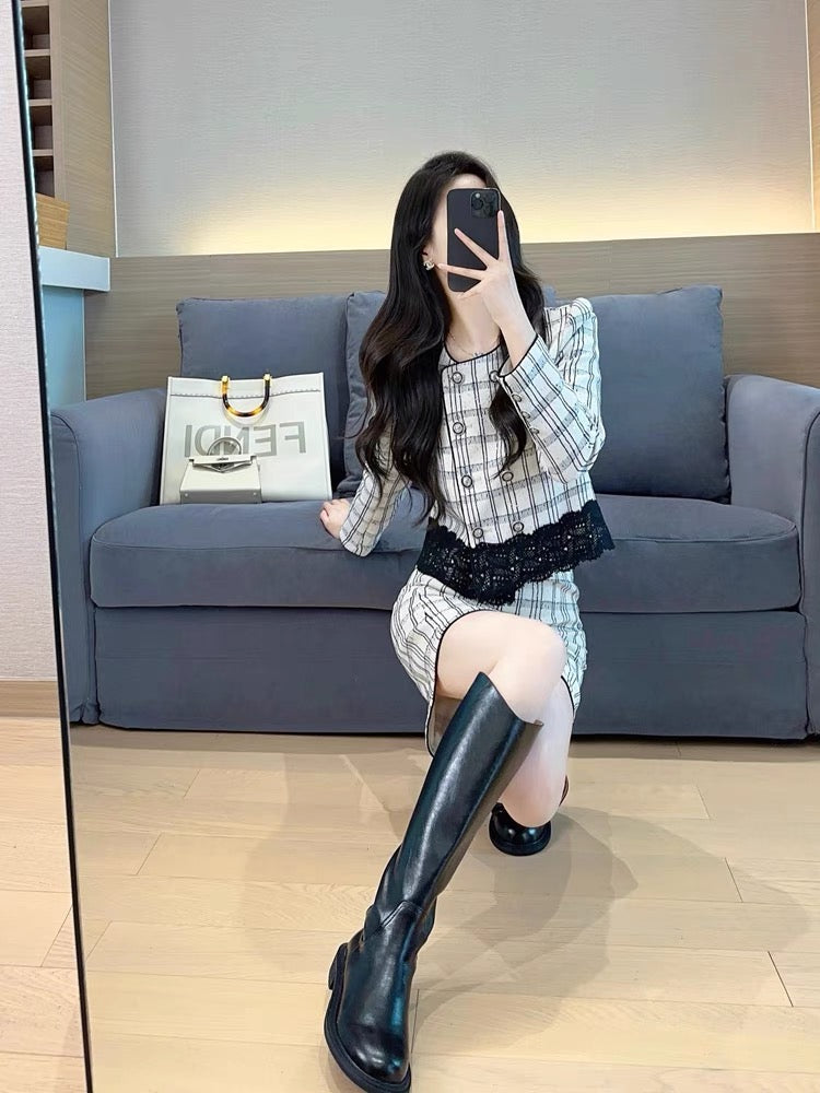 Xiaoxiangfeng suit 2023 autumn and winter new style high-end and elegant lady dignified and elegant mature royal sister two-piece skirt (S5553)