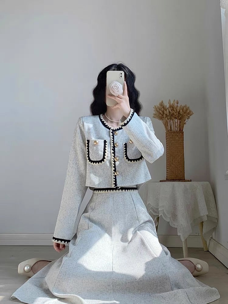 Autumn clothing for women 2023 new style French slim fit with a complete set of dresses and two-piece suit