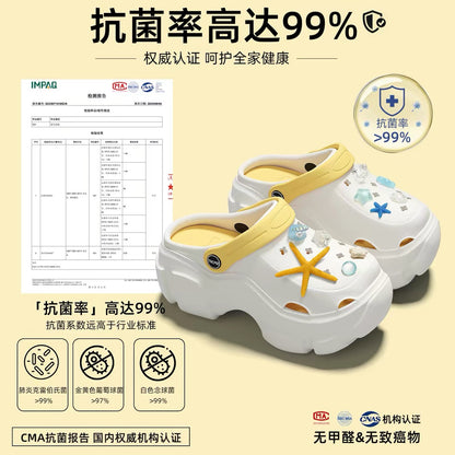 Women's Non-Slip EVA Clogs for Pregnant Women – Odor-Resistant, Thick-Soled, Closed-Toe Sandals with Arch Support (Suitable for Beach & Casual Wear)