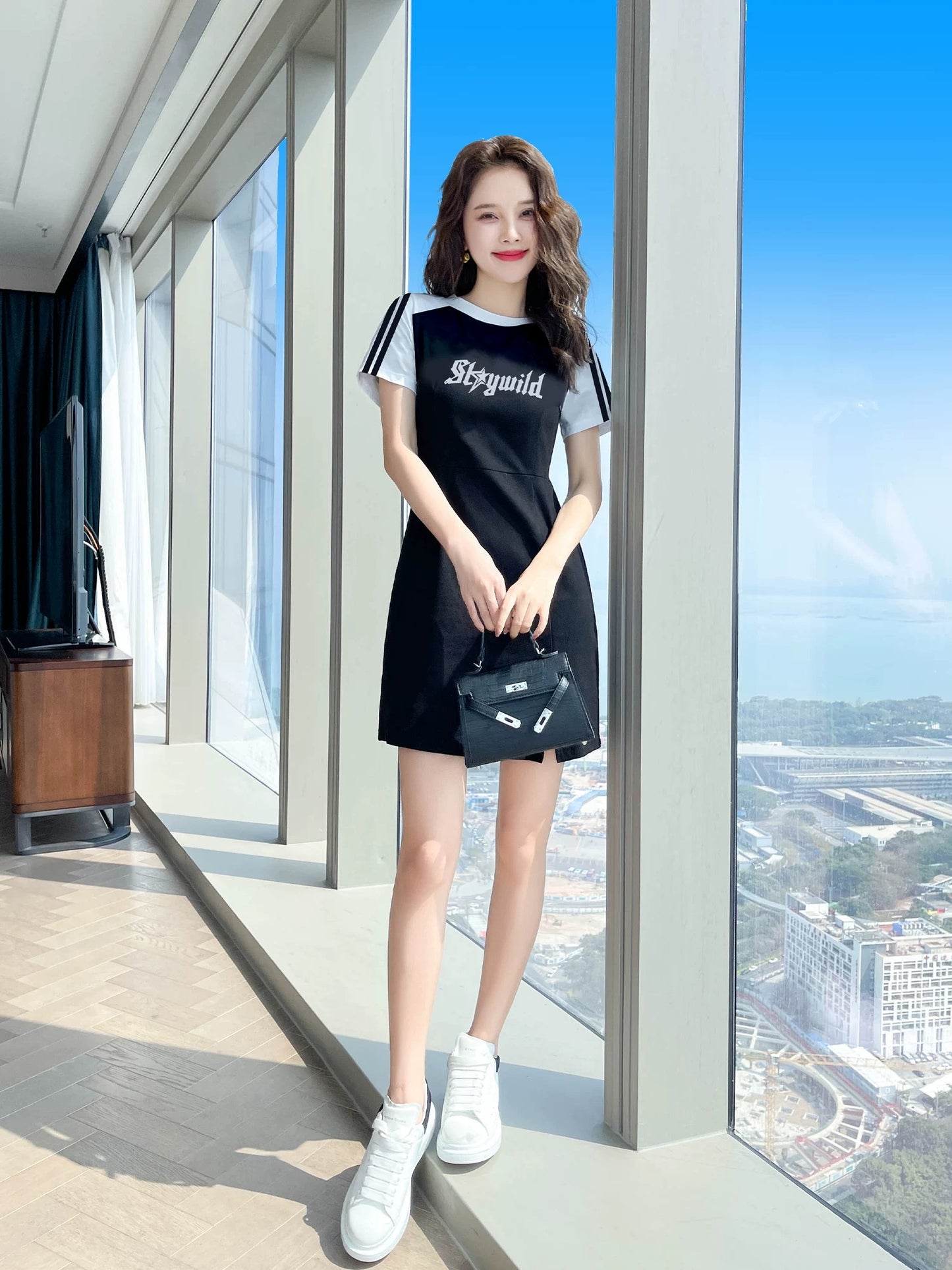 Black dress summer 2024 new style little black dress summer women's clothing niche casual slim skirt summer clothing small