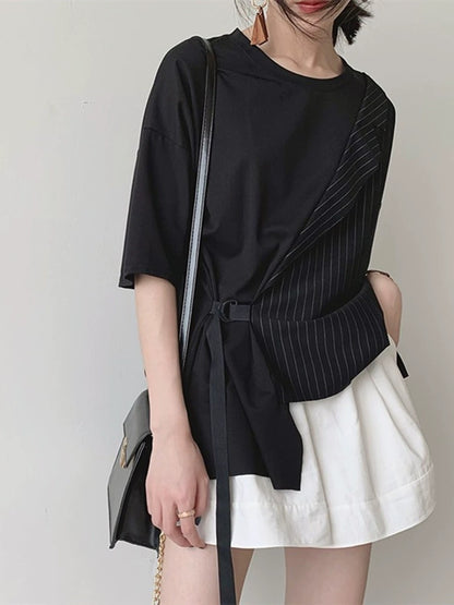 Warmo versatile a-line cotton and linen work shorts high-waisted 2024 summer white casual pants slimming wide-leg pants skirts for women