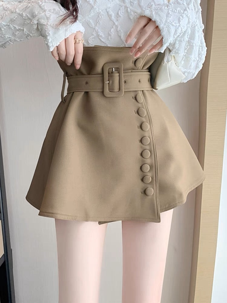 High-waisted A-line skirt for women, autumn design, niche and chic bud skirt, versatile slimming waist short skirt (S0916)