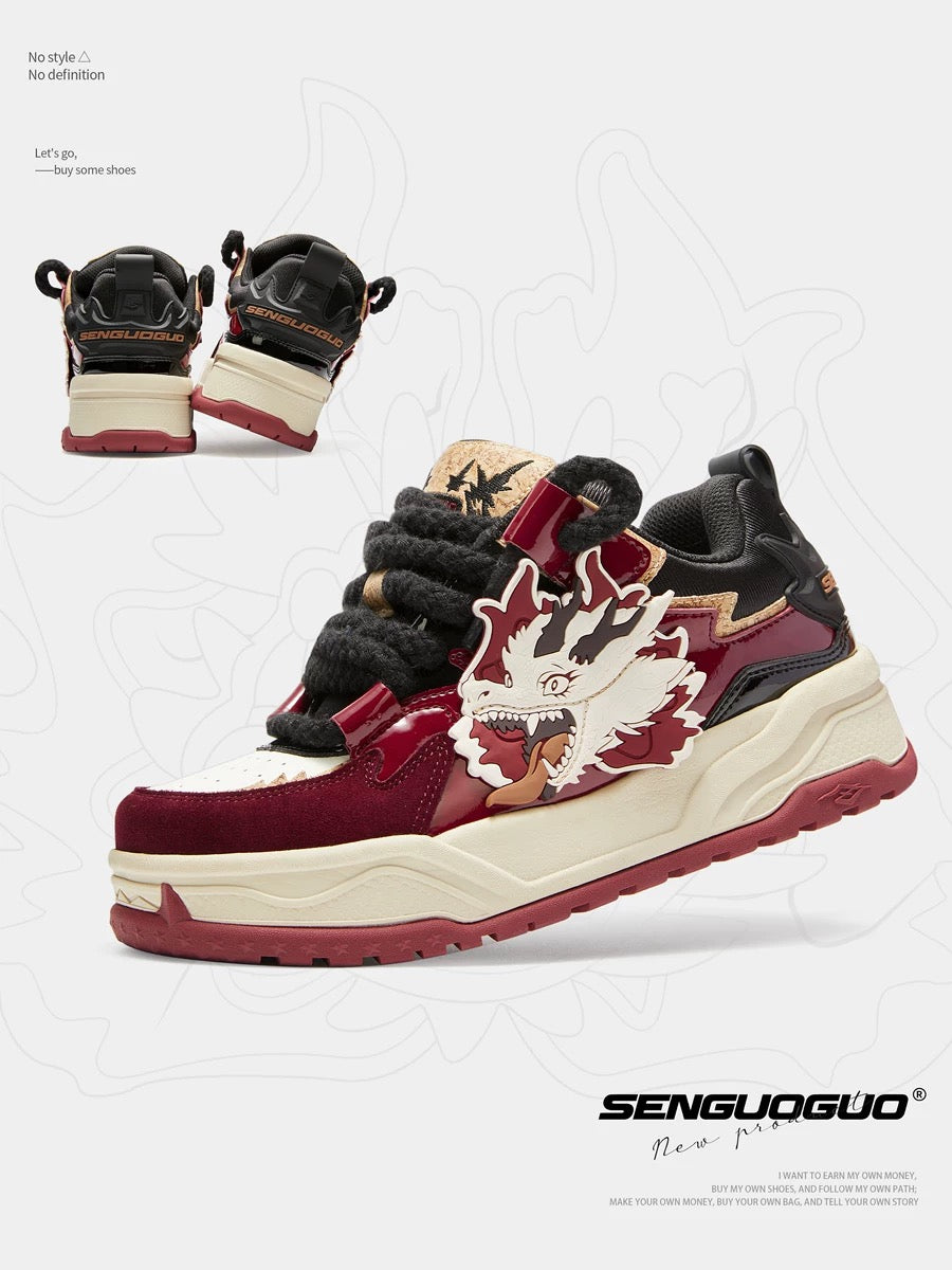 Senguoguo [New Year's Day New Products] Year of the Dragon Limited Edition/Shoes for Men 2024 New Thick-soled National Fashion Sneakersf