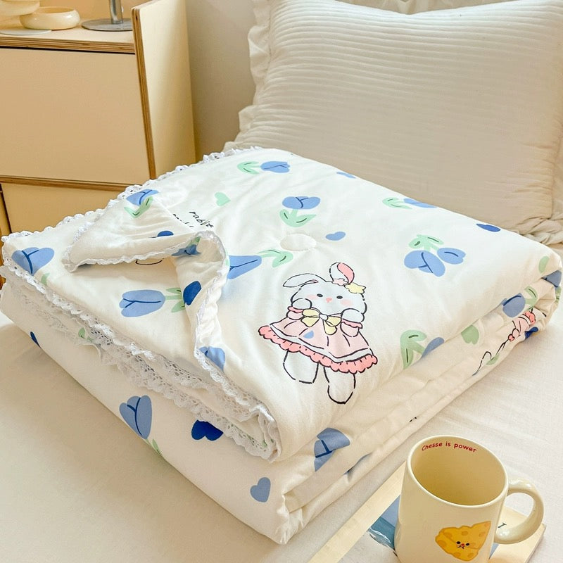 Class A soybean fiber knitted cotton summer cool quilt machine washable summer children's thin quilt spring and autumn summer air conditioning quilt
