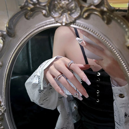 Starlight between fingers ~ Light luxury niche exquisite zircon ring for women cold style high-end design ring 2023 new style