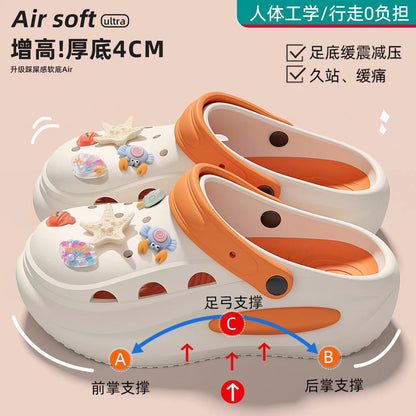 Women's Summer 2026 Platform Clogs – Non-Slip, Arch-Supporting, Suitable for Outdoor Wear with a "Cloud-Like" Cushioned Feel
