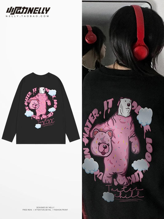 American cartoon cat print round neck short sleeve men and women summer 2025 couple pure cotton t-shirt half sleeve bottoming shirt trend
