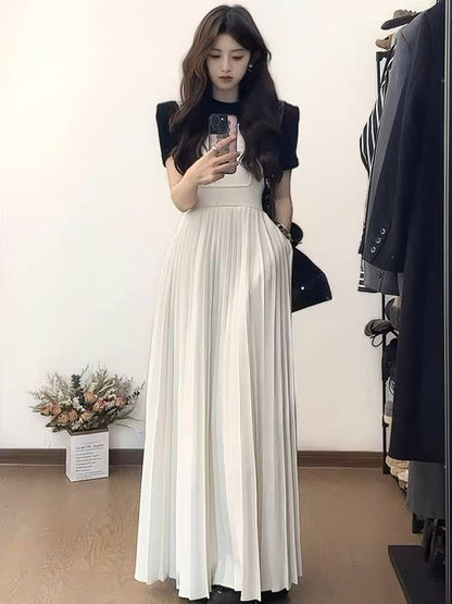2023 new summer white fashion suspender dress two-piece suit, chic and high-end small fragrance women's clothing