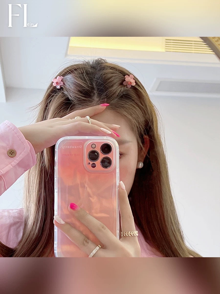 Flower and pearl braided hairpins, forehead bangs, broken hairpins, side clips, small clips, hair accessories, small women's autumn and winter