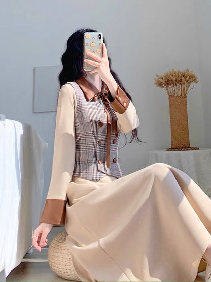 Autumn clothing 2023 new women's skirts high-end light luxury French retro style two-piece dress suit skirt