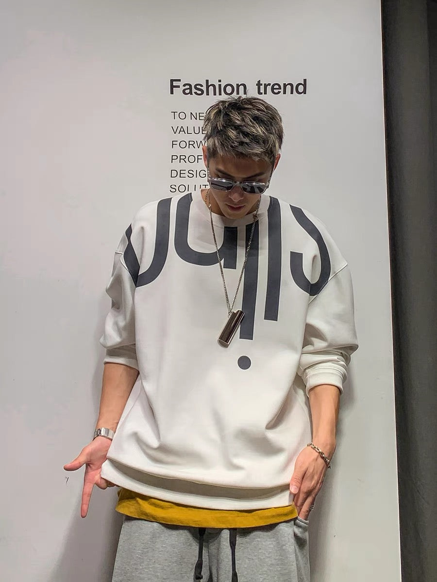Xu Tailang American-style ruffian handsome fried street sweater men's spring and autumn tide brand high street bottoming shirt fried street ins tide long-sleeved top