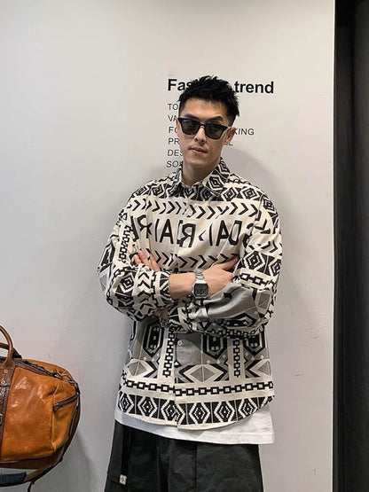 Xutai wave brand long-sleeved shirt men's spring and autumn new American style high-end shirt casual all-match Japanese jacket tide
