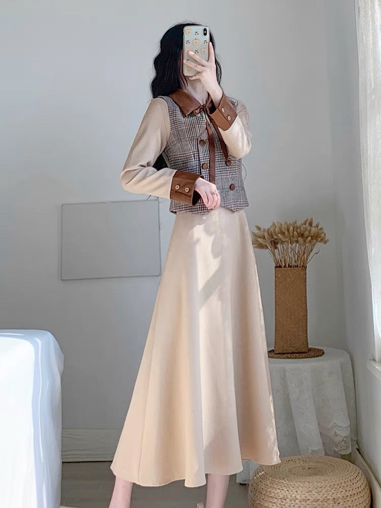 Autumn clothing 2023 new women's skirts high-end light luxury French retro style two-piece dress suit skirt
