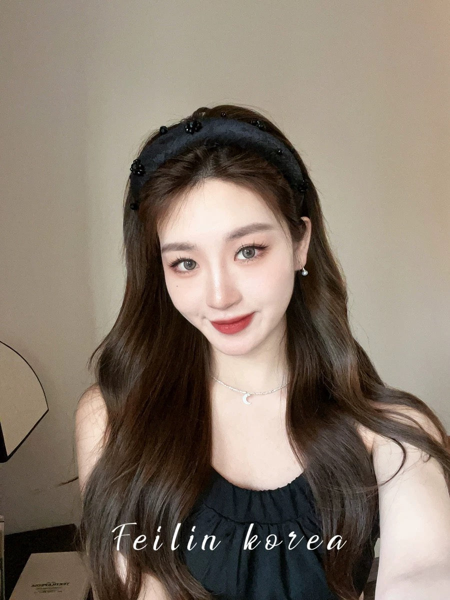 Black hair hoop headband for women 2023 new hairpin hair bundle high skull autumn and winter face wash hair French wide-brimmed headband