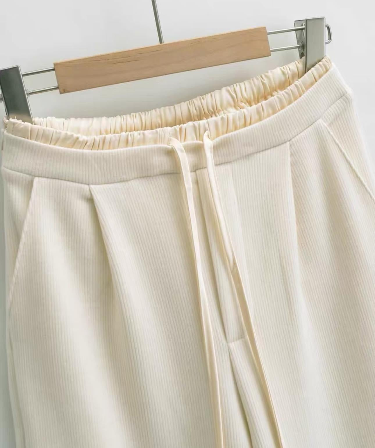 Contrast color splicing casual straight-leg sweatpants for women 2024 spring and autumn new high-waisted slimming versatile sports wide-leg floor-length pants