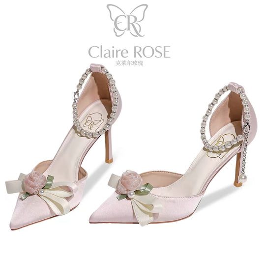 Claire ROSE Princess Gift Box – Women's Stiletto High Heels (Crystal-Style Shoes) – Perfect for Coming-of-Age Gifts