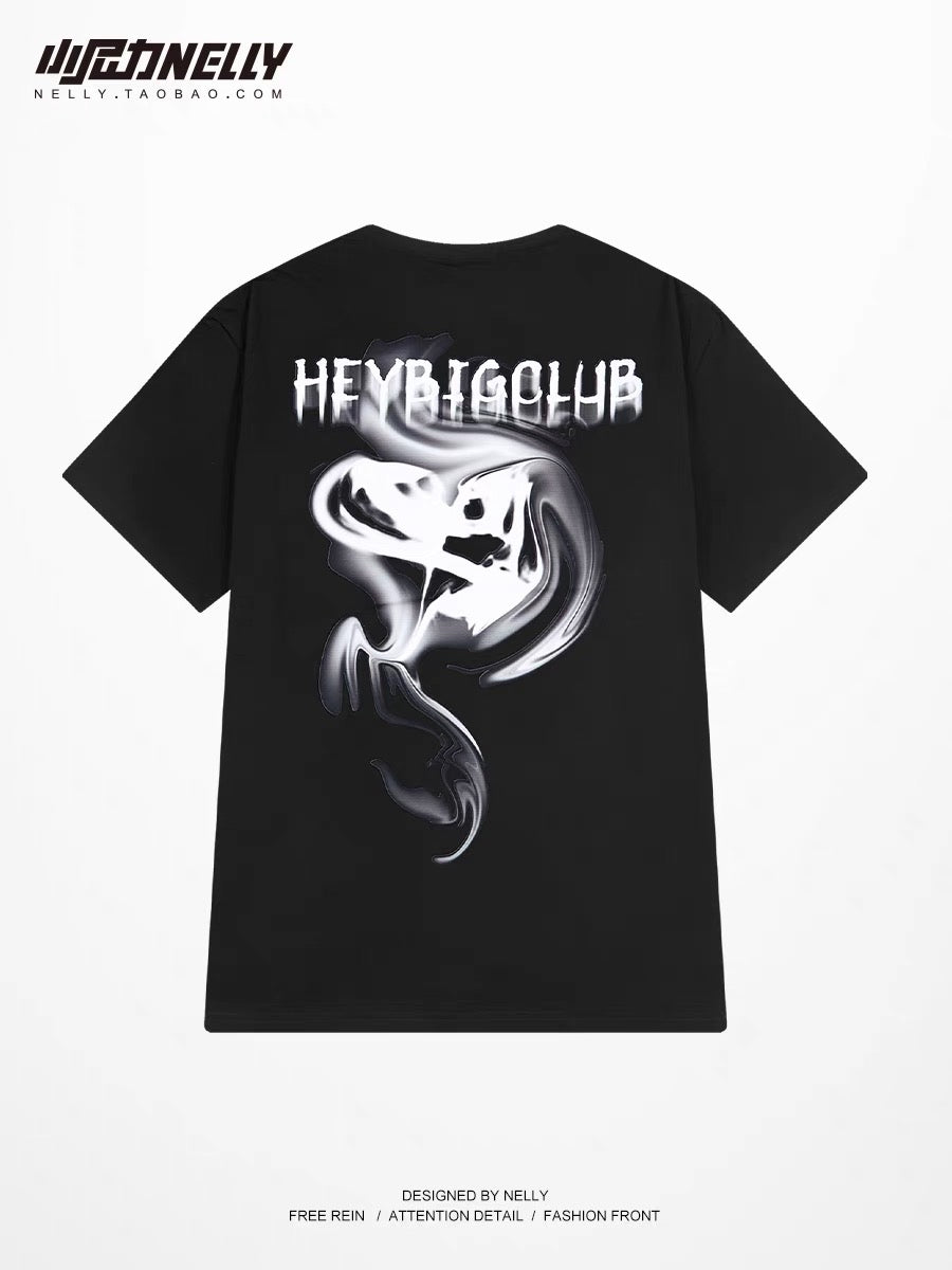 European and American trendy brand cartoon short-sleeved t-shirt women and men loose street style hip-hop trendy cool half-sleeved oversize top summer