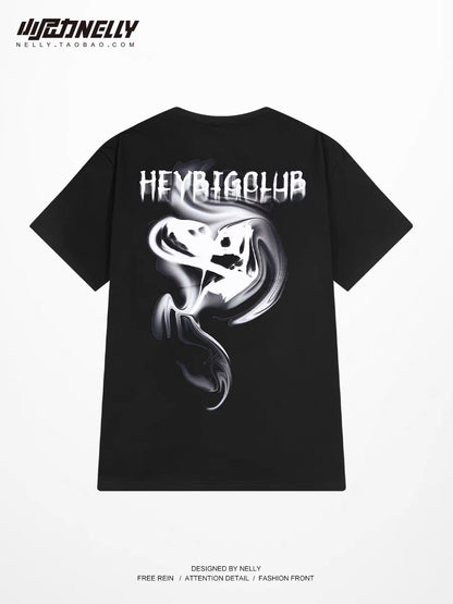 European and American trendy brand cartoon short-sleeved t-shirt women and men loose street style hip-hop trendy cool half-sleeved oversize top summer