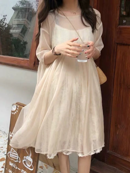2024 new Xia Heben style sweet and salty waist slimming French design niche dress