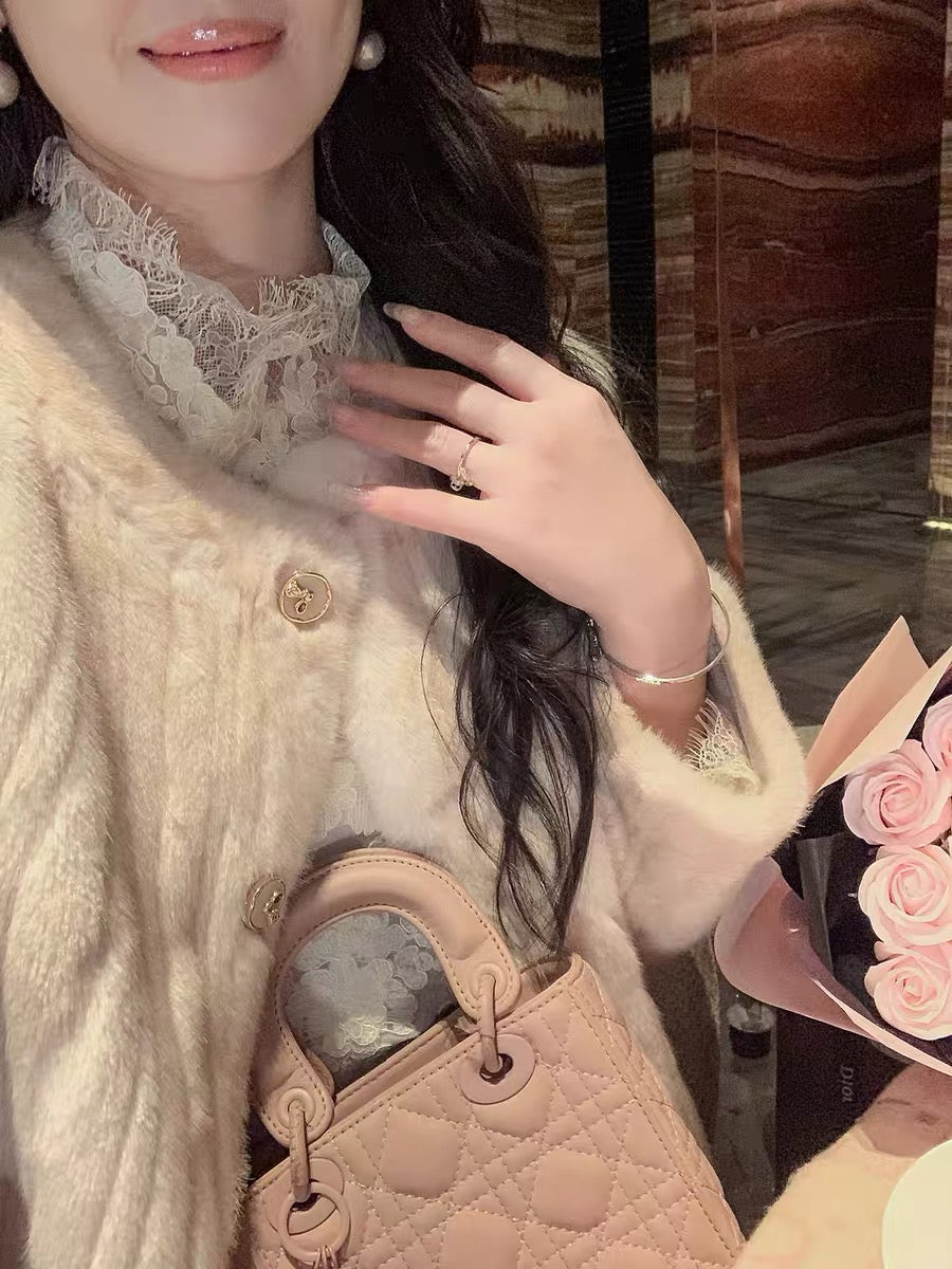 Fish Rabbit's rabbit fur all-in-one jacket for women 2023 autumn and winter new temperament furry high-end loose top