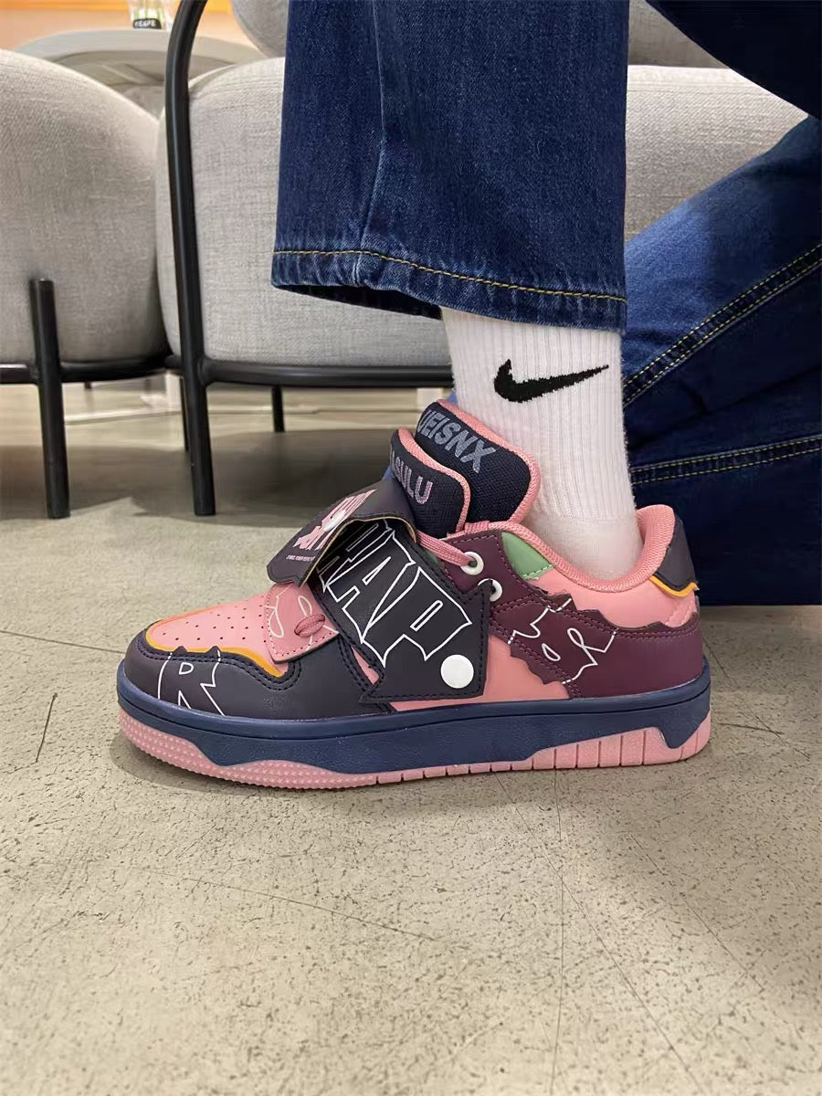 National trend versatile double tongue dragon fruit four seasons bread shoes niche trend men's and women's skate shoes student sports shoes