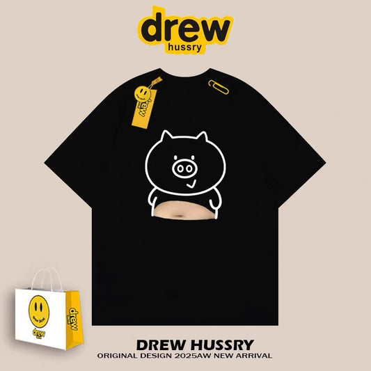 drew American trendy brand Crayon Shin-chan short-sleeved T-shirt men and women ins loose summer heavy cotton casual couple outfit