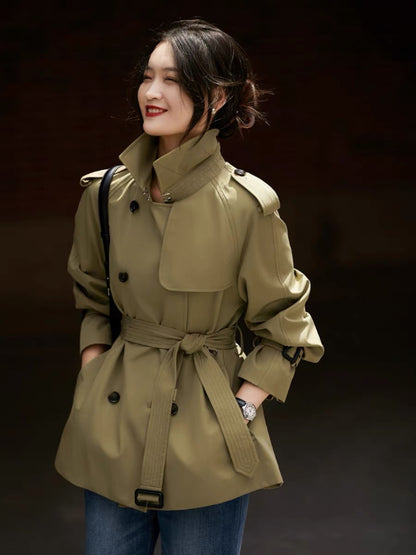 Xiaohange Kochi imported high-density windproof and waterproof short lace-up windbreaker jacket FYB661458AG