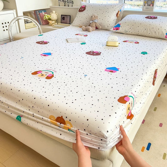 A-grade mother and baby grade pure cotton fitted sheet, single piece, pure cotton mattress protector, bed cover, dust cover, bed cover, 1.5 three-piece set