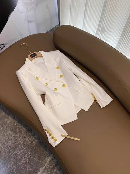 Autumn new suit collar temperament commuting fashion professional casual women's suit skirt suit (B7917)