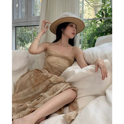 2ND STUDIOS French suspender suit skirt temperament retro celebrity style 2023 summer new two-piece suit