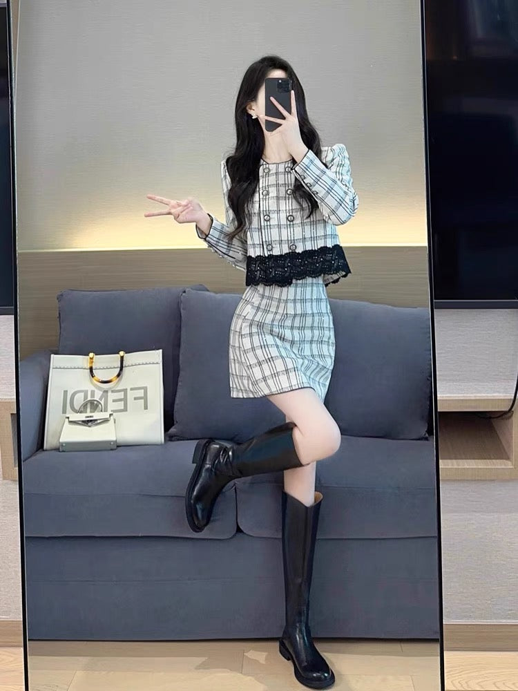 Xiaoxiangfeng suit 2023 autumn and winter new style high-end and elegant lady dignified and elegant mature royal sister two-piece skirt (S5553)