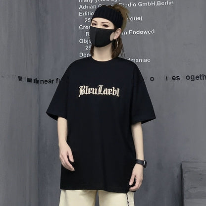 M's trendy brand black American street short-sleeved t-shirt women's summer new half-sleeved inner top hip-hop couple T-shirt