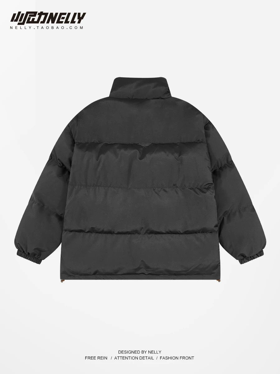 American retro trendy brand butterfly five-pointed star warm and cute bread coat cotton coat jacket for men and women winter cotton coat and jacket
