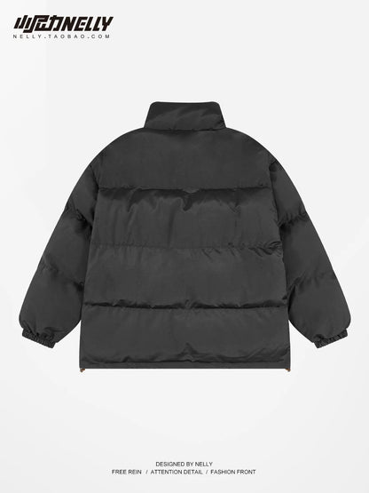 American retro trendy brand butterfly five-pointed star warm and cute bread coat cotton coat jacket for men and women winter cotton coat and jacket