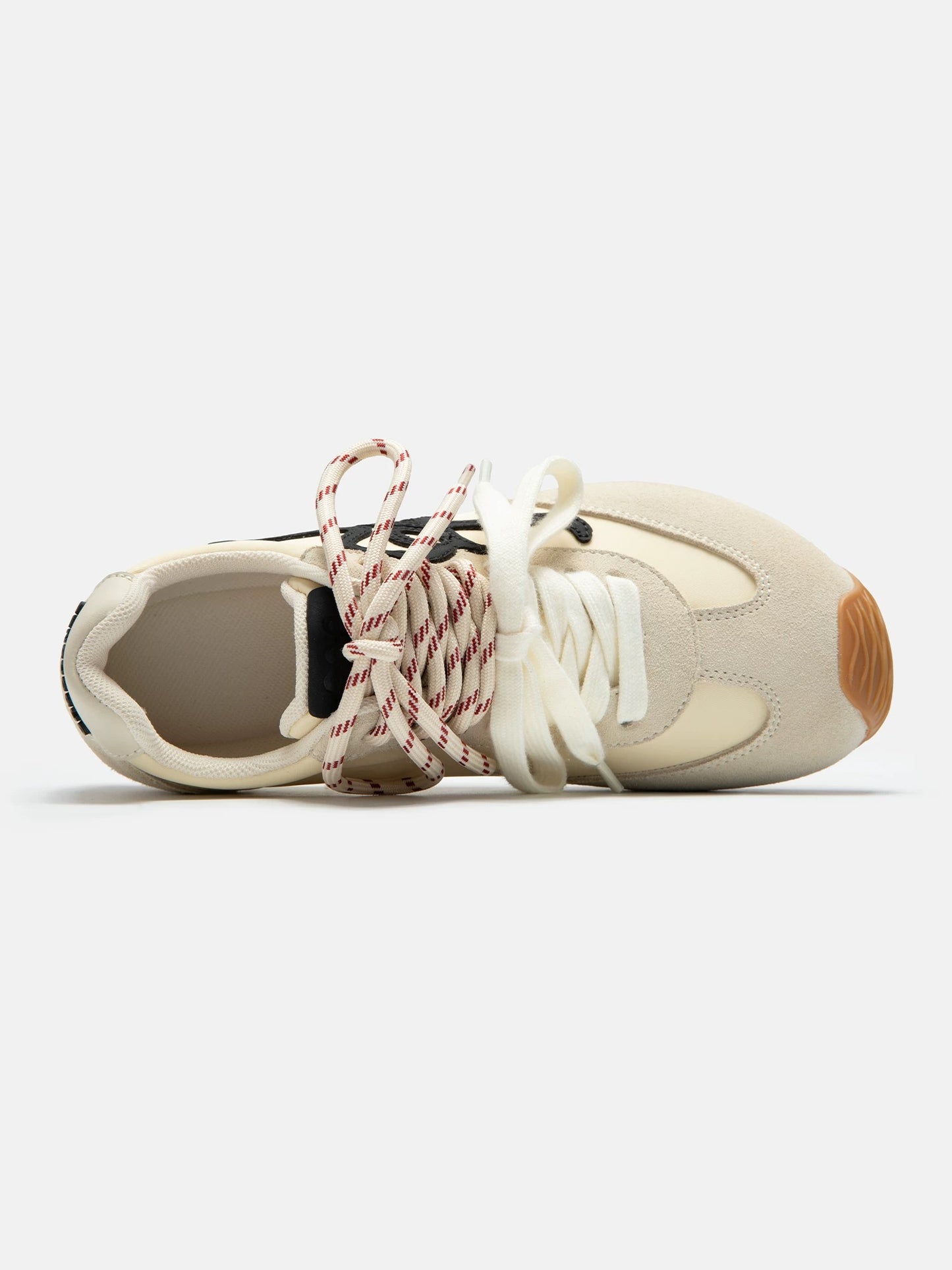 Sen Guoguo Thin Sole Series/Beige Dexun Shoes Women's 2025 Spring New Sports Leisure Flat-soled Forrest Gump Shoes