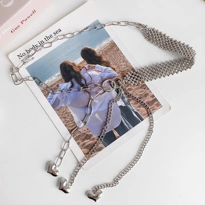 Metal waist chain women's summer fashion ins style new decoration with dress design sense high street personality belt