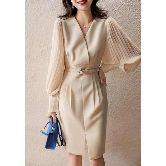European spring new style fashionable elegant lady style fairy skirt versatile bottoming slimming waist dress
