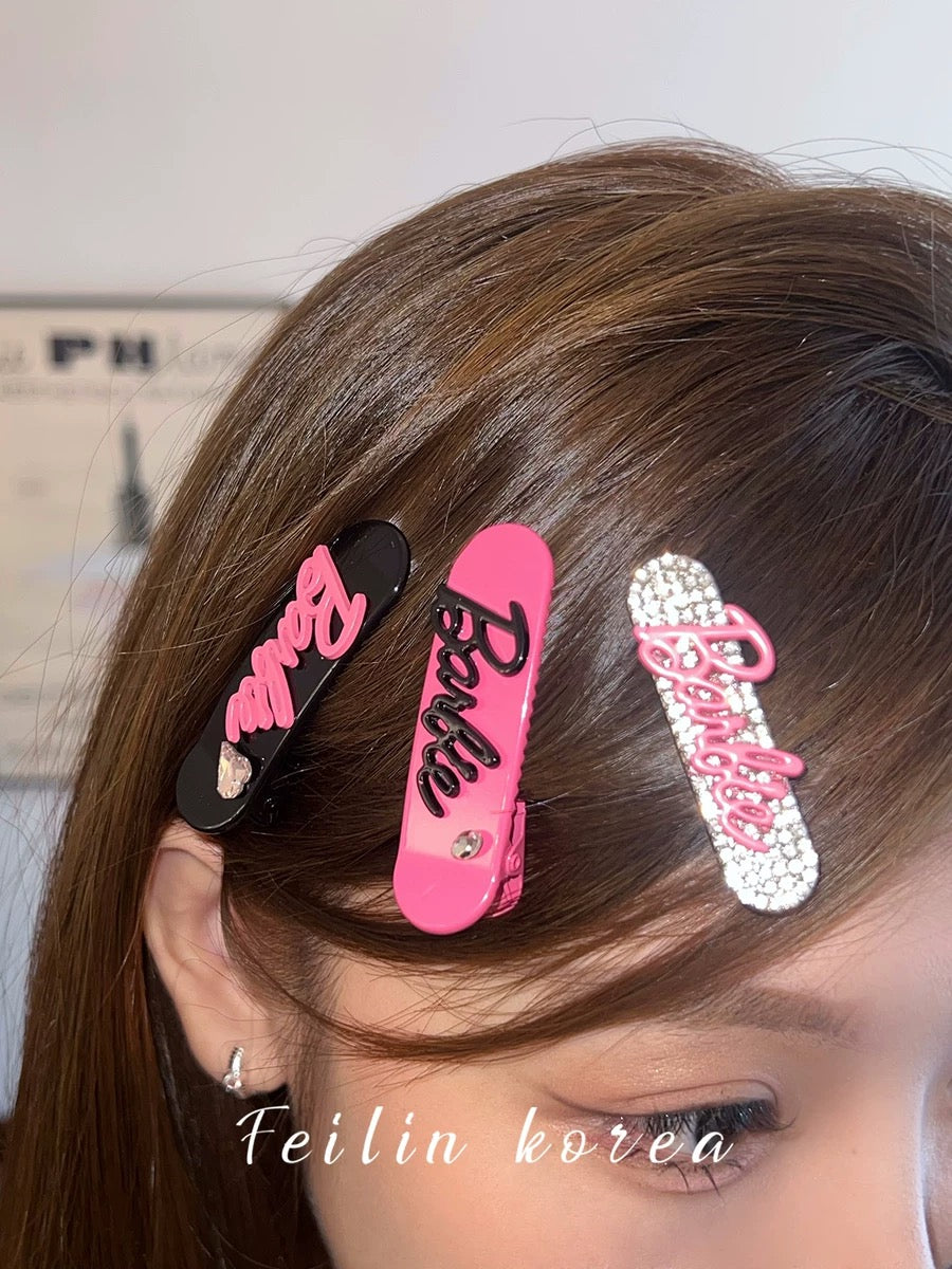 Pink hairpin headband clip forehead bangs side broken hair clip for women exquisite small side clip 2023 new high-end