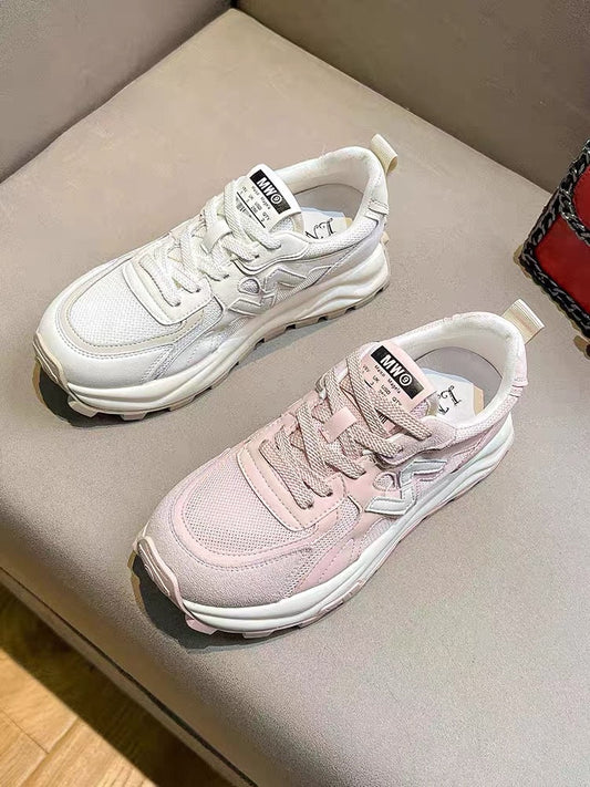 Uncle MJ Thick Bottom Non-slip Sports Shoes Women's New Mesh Surface Breathable Comfortable Casual Shoes Genuine Daddy Shoes Trendy