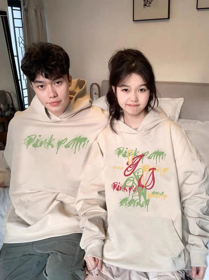 Couple sweatshirt spring and autumn 2023 new autumn different high-end niche design trendy hooded clothes
