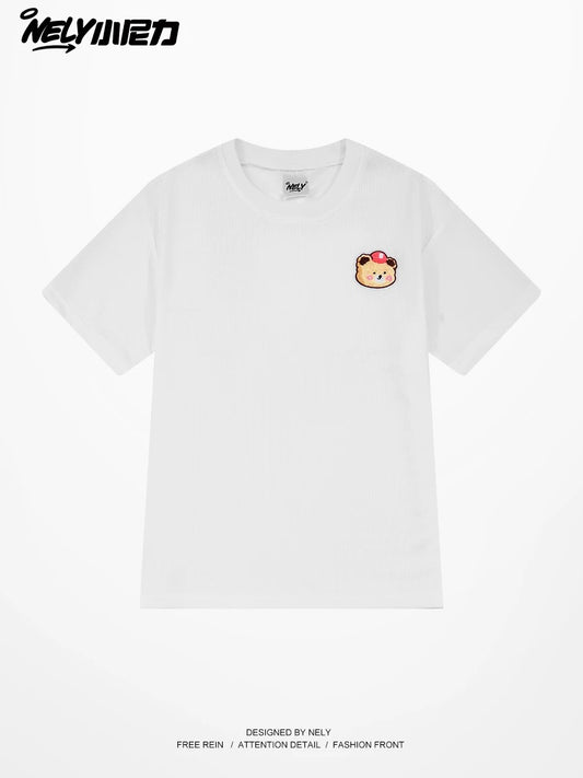 American cartoon cat print round neck short sleeve men and women summer 2025 couple pure cotton t-shirt half sleeve bottoming shirt trend