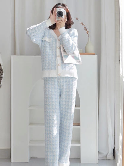 Blogger's tone is gentle and elegant~shui women's autumn and winter small fragrance style coral velvet ins suit (B4912)