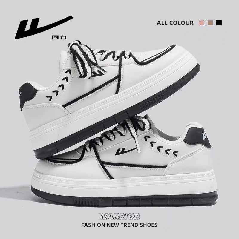 Pull back small white shoes women's 2023 autumn new thick-soled niche design wheat ears casual all-match students black and white sneakers