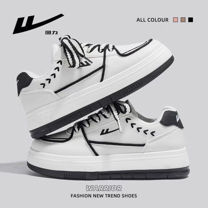 Pull back small white shoes women's 2023 autumn new thick-soled niche design wheat ears casual all-match students black and white sneakers