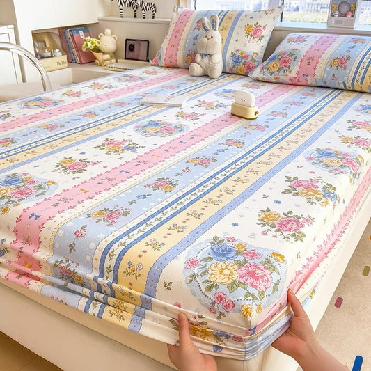A-grade mother and baby grade pure cotton fitted sheet, single piece, pure cotton mattress protector, bed cover, dust cover, bed cover, 1.5 three-piece set
