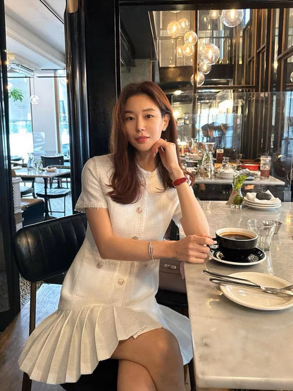 New Chinese style small fragrant dress for women summer 2023 new style waist slimming high-end elegant lady skirt (S9886)